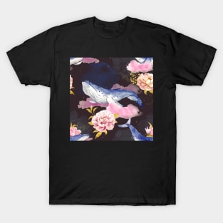 whales and flowers T-Shirt